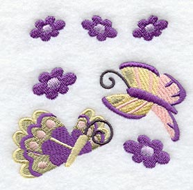 Butterflies and Flowers Square