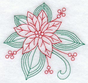 Poinsettia Circle (Redwork)