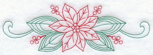 Poinsettia Spray (Redwork)