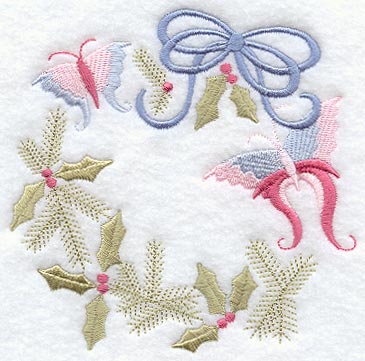 Christmas Wreath with Butterflies