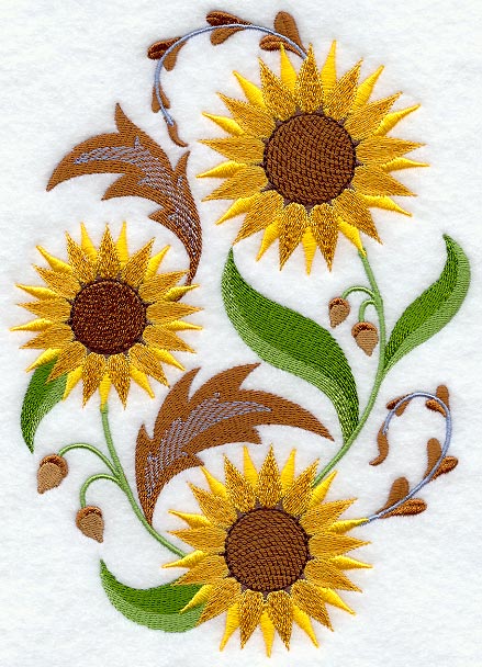 Sunflower Oval (Jacobean)