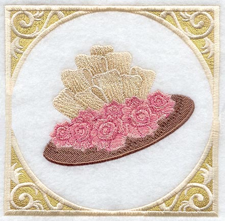 Victorian Hat and Roses with Frame