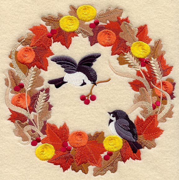 Autumn Chickadees Circle