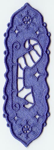 Santa's Sleigh Bookmark (Lace)