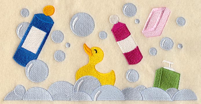 Rubber Ducky and Bubbles Rectangle