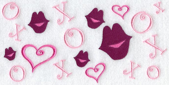 Lips, Hearts, and Kisses Rectangle