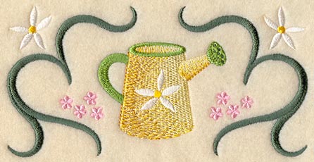 Flowers and Watering Can Rectangle