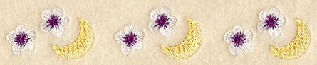 Flowers and Crescent Moon Border