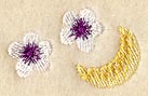 Flowers and Crescent Moon Border