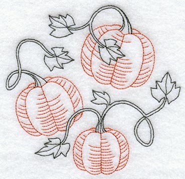 Pumpkin Circle (Redwork)