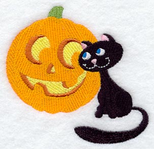 Friendly Cat and Pumpkin