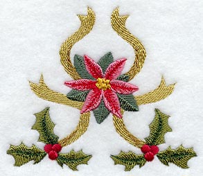 Classic Christmas Poinsettia and Holly