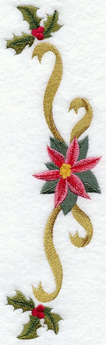 Classic Christmas Poinsettia and Holly Spray