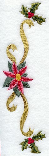 Classic Christmas Poinsettia and Holly Spray