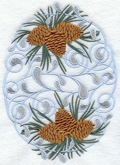 Winter Wonderland Pine Cone Oval