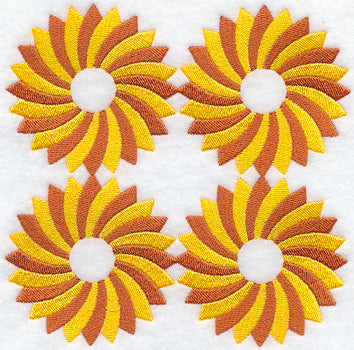 Sunflower Quilt Block - 4 Block - Lg