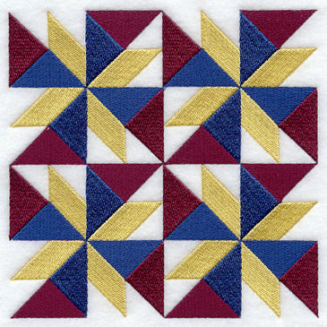 Twisted Star Quilt Block - 4 Block - Lg