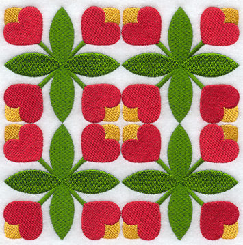 Hanover Tulip Quilt Block - 4 Block - Lg
