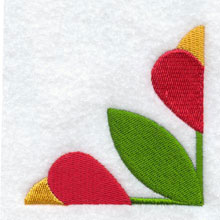 Hanover Tulip Quilt Block - Quarter - Lg