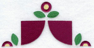 Flower Reel Quilt Block - Half - Lg