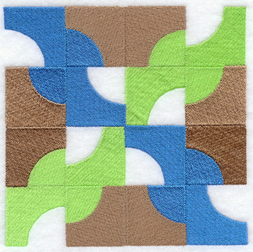 Drunkard's Path Quilt Block - Lg