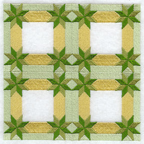 Diamonds in the Corners Quilt Block - 4 Block - Lg