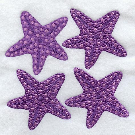 Starfish Quilt Block - 4 Block - Lg