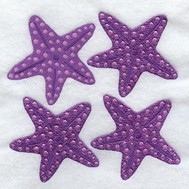 Starfish Quilt Block - 4 Block - Lg
