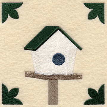 Birdhouse 2 Quilt Block - Lg