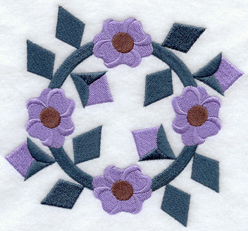 Hollyhock Quilt Block - Lg