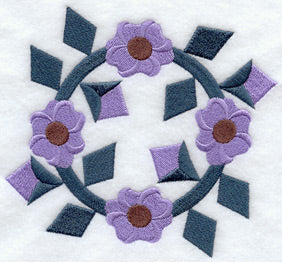 Hollyhock Quilt Block - Lg