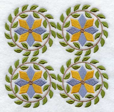 Virginia Wreath Quilt Block - 4 Block - Lg