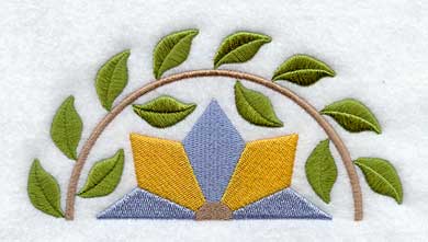 Virginia Wreath Quilt Block - Half - Lg