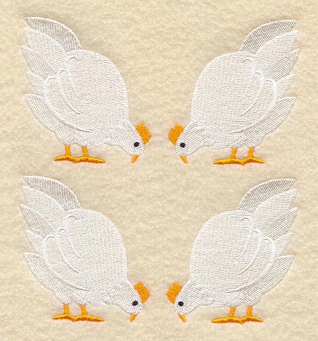 Hen Quilt Block - 4 Block - Lg