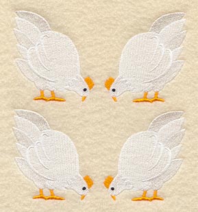 Hen Quilt Block - 4 Block - Lg