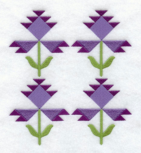 Lilies of the Field Quilt Block - 4 Block - Lg