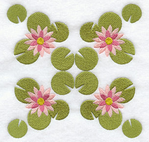 Lotus Quilt Block - 4 Block - Lg