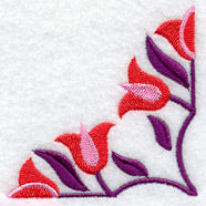 Triple Tulips Quilt Block - Quarter Lg