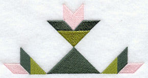 Sage Bud Quilt Block - Half Lg