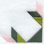 Sage Bud Quilt Block - Quarter Lg
