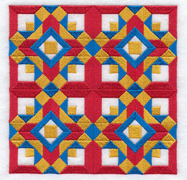 Church Windows Quilt Block - 4 Block Lg