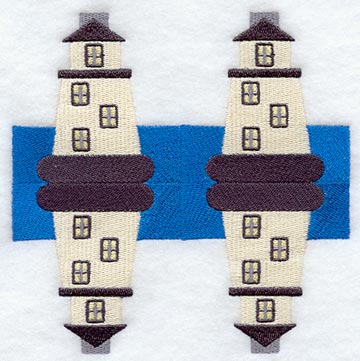 Lighthouse Quilt Block 1 - 4 Block Lg