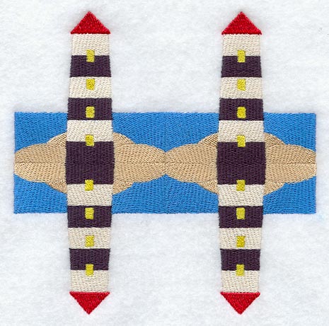 Lighthouse Quilt Block 3 - 4 Block Lg