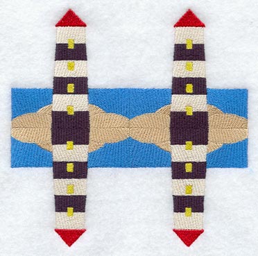 Lighthouse Quilt Block 3 - 4 Block Lg