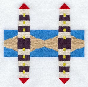 Lighthouse Quilt Block 3 - 4 Block Lg