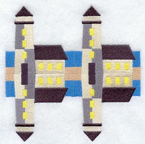 Lighthouse 4 Quilt Block - 4 Block Lg