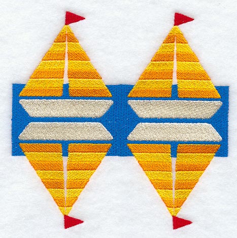 Sailboat Quilt Block 1 - 4 Block Lg