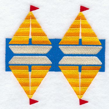 Sailboat Quilt Block 1 - 4 Block Lg