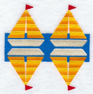 Sailboat Quilt Block 1 - 4 Block Lg