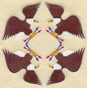 Eagle and Arrow Quilt Block - 4 Block Lg